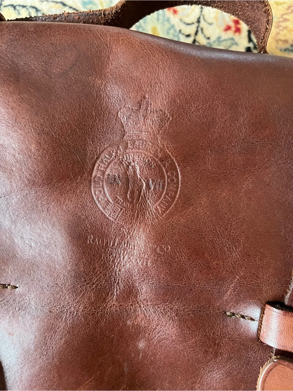 Polo Ralph Loren Men's Brown Leather Messenger/briefcase bag